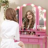 Tiptiper Vanity Desk with Tri-Fold Mirror and Lights, Makeup Vanity