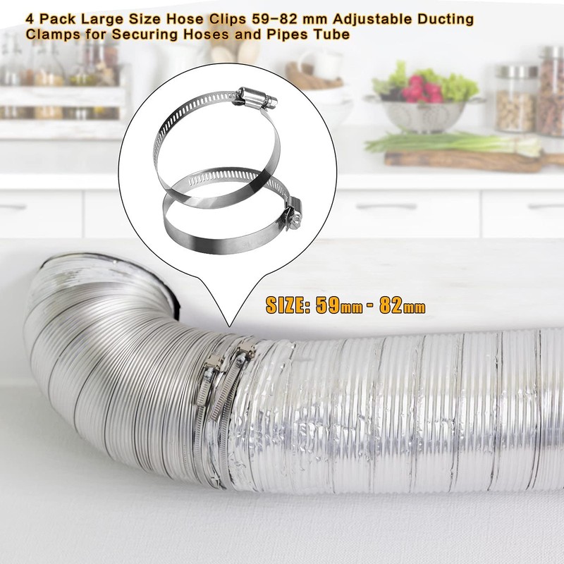 drado Jubilee Hose Clips 59-82mm Stainless Steel Pipe Clamps, 8