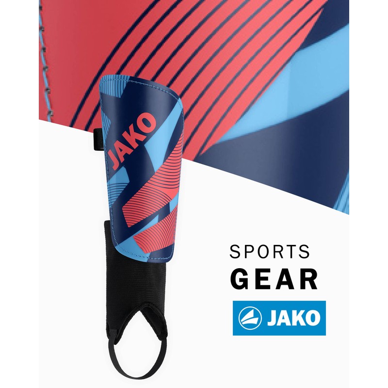 JAKO Unisex Schienbeinschoner River Classic, SkyBlue/Navy/Coral, S