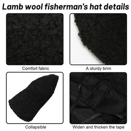 Women's Bucket Hat Teddy Fishing Hats Winter Hat Fluffy Bucket Hat Outdoor Winter Hat Lambs Leisure Hat Fluffy Bucket Hat Warm Fishing Hat Winter Fishing Hat Faux Fur Bucket Cap, multicoloured