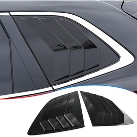 MUXEE 2Pcs Rear Side Window Louvers Air Vent Scoop Shades Cover Blinds Trim for Honda CRV CR-V 2023 2024 2025 - ABS bright black Sport Interior Accessories