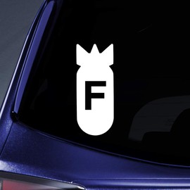 Bargain Max Decals F Bomb Sticker Decal Notebook Car Laptop 5.5" (White)