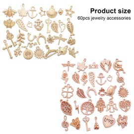 LQIOACU Charms Pendant Set for Bracelets, Charms for Jewellery Making, Earring Charms, 60 Pieces, Fashionable and Beautiful, Perfect for Jewellery Crafts DIY