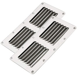 Amarine-made 2 Pack of Stainless Steel Stamped Louvered Vent - Rectangular-4-1/2 X 9" - 07723S