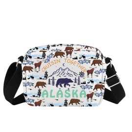 Cruising Together Alaska Cruise Crossbody Bag Alaska Family Trip Gift For Women Cruise Vacation Gift Canvas Purse (CRUISIN' TOGETHER ALASKA LC Bag ca)