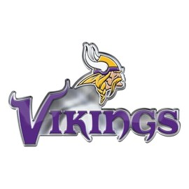 Fanmats 60604: Minnesota Vikings Heavy Duty Aluminum Embossed Color Emblem - Alternate
