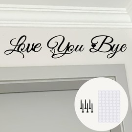 Love You Bye Sign, Metal Home Wall Decor, Black Entryway Hanging Wall Art, Family Wall Decor with Letters, Farmhouse Gather Above Door Decoration for Hallway Living Room (Black)