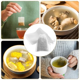 100Pcs Spice Bags for Cooking, 3x4 Inch Sachet Bags Reusable Tea Bag for Loose Tea, Muslin Bag with Drawstring for Straining
