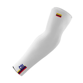 ScudoPro Colombia Country Code Compression White Arm Sleeves - Walking - Cycling - Running - Golf - Baseball - Basketball