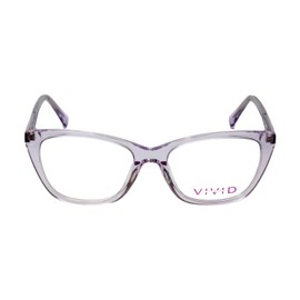 Vivid Designer Reading Eye Glasses 886 in Shiny Light Purple/Crystal Clear 53 mm