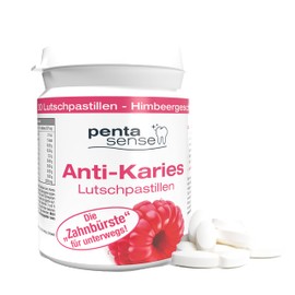 PentaSense® - Xylitol Anti Caries Lozenges with Raspberry Flavour Against Plaque and Acid Help Preserve Enamel - Pack of 30