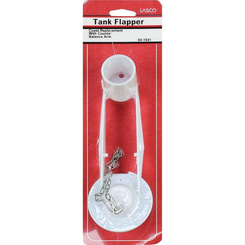 LASCO 04-1541 Coast Style Counter Balance Toilet Flapper with Stainless