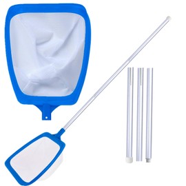 TUXUNQING Poolnetz mit Teleskopstiel, abnehmbarem Stiel, feinmaschigem Netz, 14,5 cm tiefes Netz, Handkescher für Pool, Teich, Schwimmbad – Robustes Schöpfnetz zur effizienten Reinigung (137cm)