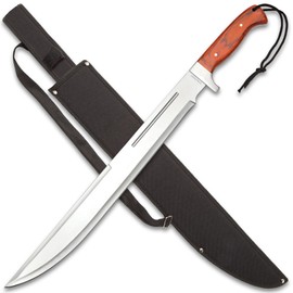 Timber Rattler Jungle Beast Machete | 18 3/4" Stainless Steel Blade | Secure Wooden Handle | Stainless Steel Guard | Durable Nylon Sheath Included | 25" Overall Length