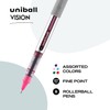 Uni-Ball 60381PP Vision Rollerball Pens, Fine Point (0.7mm), Fashion Colors,