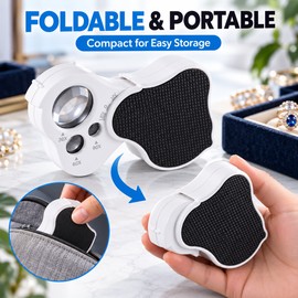 Illuminated Jewelry Loupe for Detail Inspection – 30X 60X 90X Magnification with LED & UV Light for Gems, Coins and Stamps