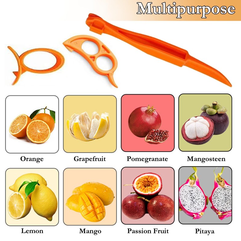 ZEACCT 10 Pieces Orange Peeler Set, Round Orange Peeler, Plastic