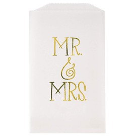 Glassine Party Treat Bags | Mr & Mrs Wedding | 8 Pcs