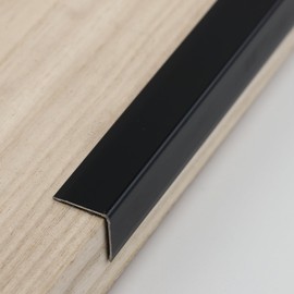 Coengwui Aluminum Corner Guards, Peel and Stick L-Shaped Molding Trim for Wall Table Door Frame Protection and Decoration (Matte Black, 3Pcs x 4.26ft x 0.8in)