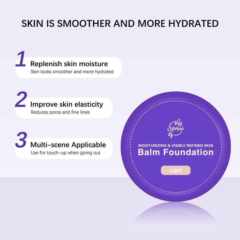 Balm Foundation for Mature Skin, Hydrating Coverage Foundation Balm Buildable
