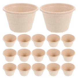 50pcs Brown Paper Ice Cream Cups: Disposable Dessert Bowls Snack Paper Bowls for Sundae Yogurt Soup