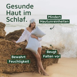 bene-sleep® Premium Silk Pillowcase - 100% Mulberry Silk 22 Momme | Oeko-Tex Certified* | Anti-Frizz & Wrinkle Reduction | Cooling, Hypoallergenic, Skin Friendly & Luxurious (Grey Blue, 40 x 40 cm)