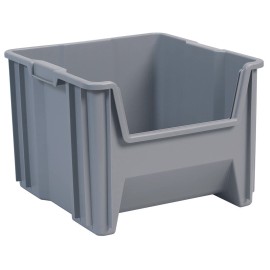 Akro-Mils (2 Pack) 13018 Akro-Mils 15" x 20" x 12-1/2" Stak-N-Store Bin Container - Gray