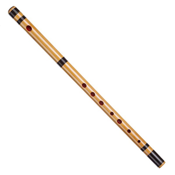 Benlentakizayikuya Transverse Bamboo Flute, 7 Holes, Red Cord, Eight Tones, Traditional Chinese Instrument, Chinese Style Transverse Flute