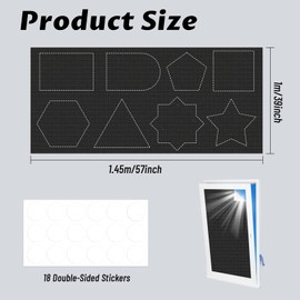 Window Blackout, 145 x 100 cm, Blackout Roller Blind, No Drilling, Roof Window Blackout Sun Protection with Suction Cups, 100% Opaque Blackout Fabric Sets for Velux and Roto Windows