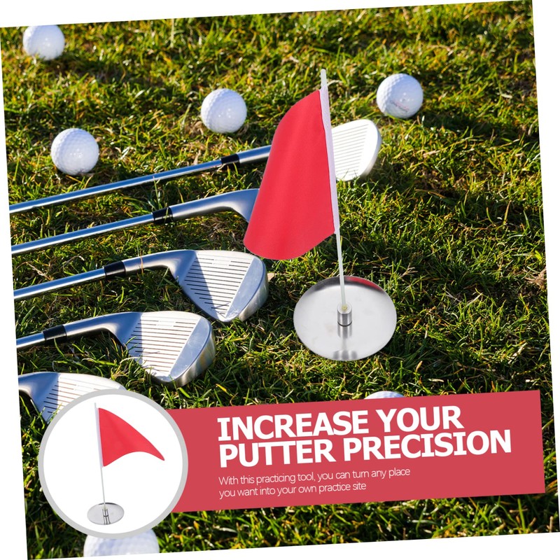 CORHAD 1 Set Golf Flagpole Training Flag for Golfing Small