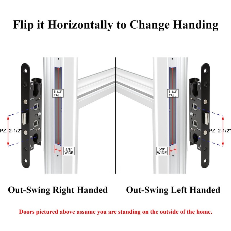 2 Point Bolt Mortise Lock Replacement Fits for Pella Storm