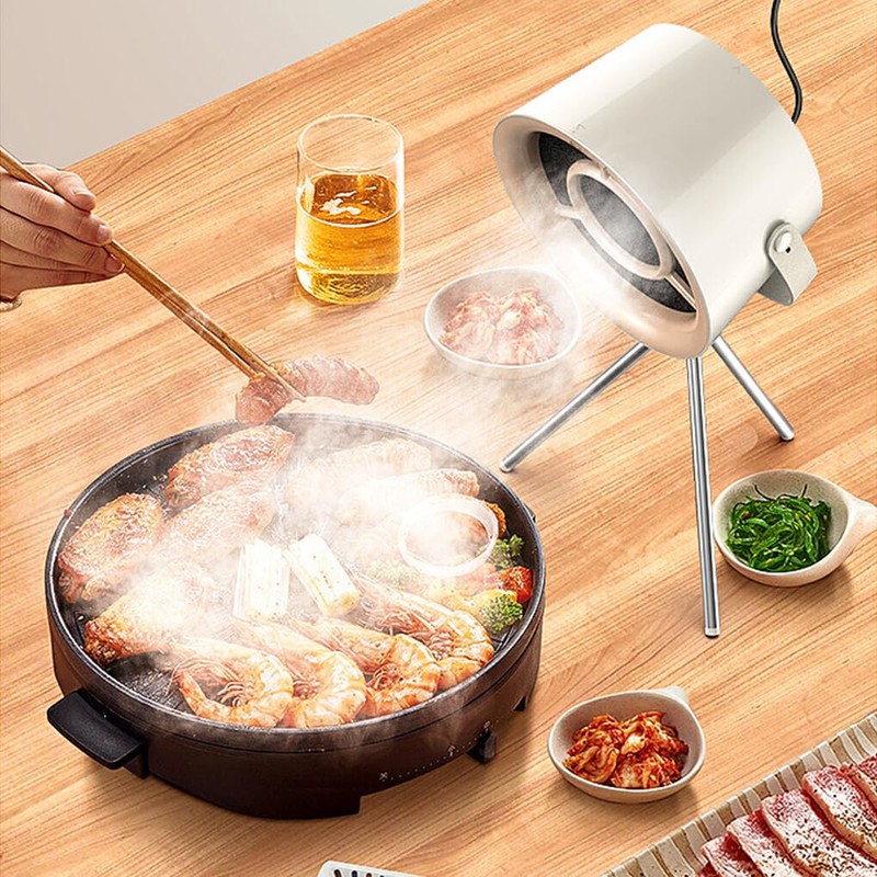 SUIOPPYUW 3-Speed Desktop Portable Kitchen Exhaust Fan Kitchen Hood Range