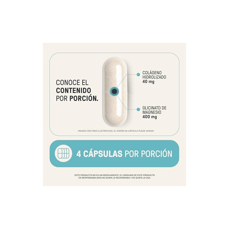 Life 360 Glicinato Magnesio 240 Cápsulas 655 Miligramos Colágeno Hidrolizado