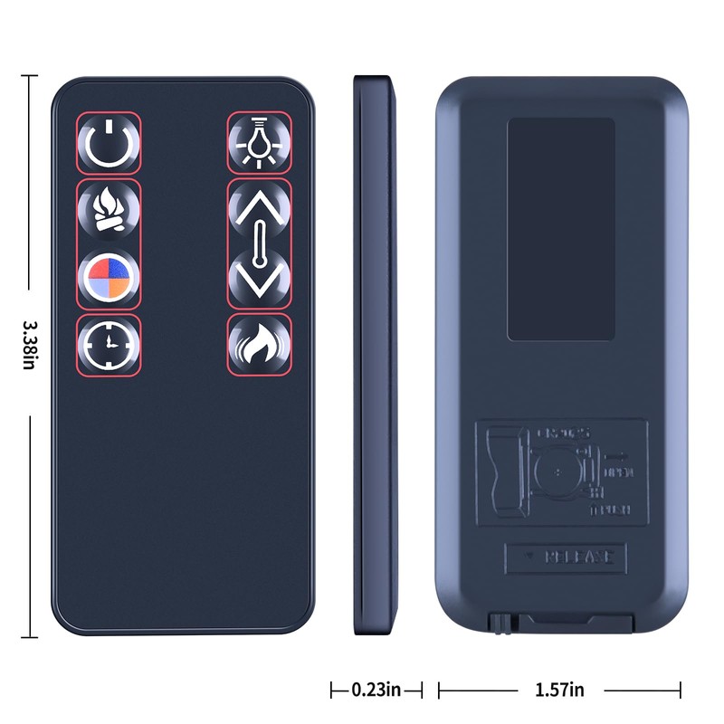 PZL Remote Control Replacement Compatible with Real Flame Electric Fireplace