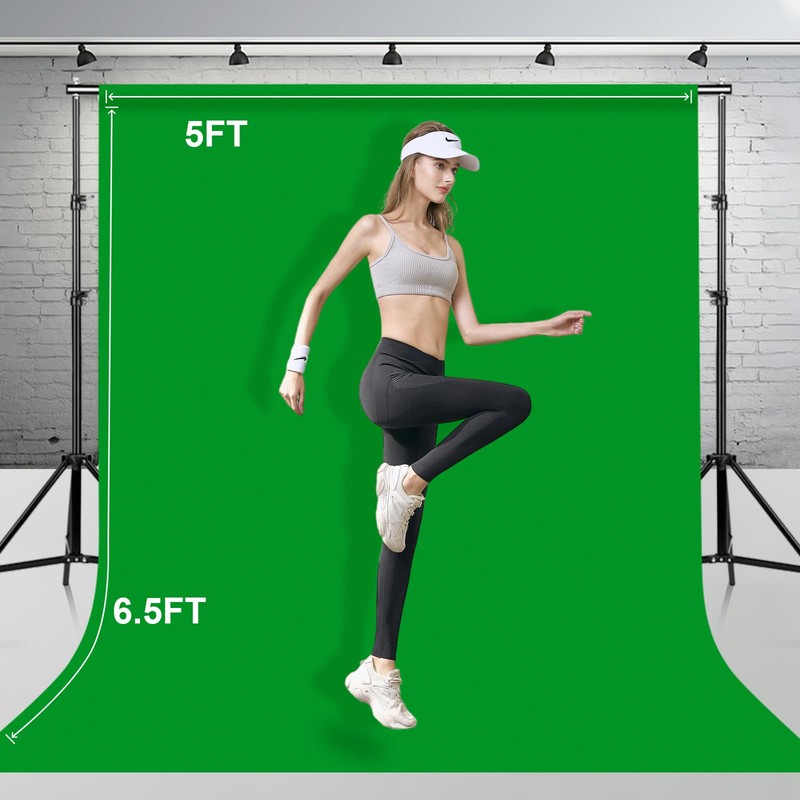 BEIYANG 5 Ft x6.5 Ft Photography Backdrop Green Screen, Green