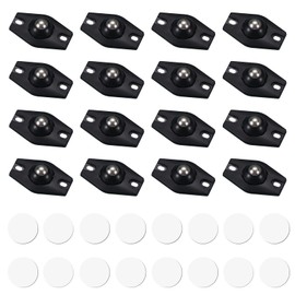 16 Ruedas Giratorias Pequeñas Universales con Bola de Rodillo de Acero Inoxidable Ideal para Contenedores de Almacenamiento Cubos, Papeleras y Muebles Pequeños