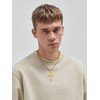 Bestyle CZ Gold Cross Necklace for Men - Sparkle White