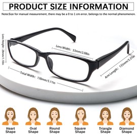 VIDEBLA Computer Reading Glasses Men and Women Anti Eyestrain Blue Light Blocking Glasses for Reading (2 Black 4 Tortoise, 0.0, x)