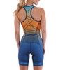 Synergy Women's Tri Suit Elite Sleeveless Racerback Trisuit (Orange Wave,