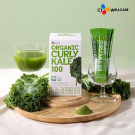 Hanppuri CJ Wellcare Organic Curly Kale 100 (1g per packet) 30 packets, 3 units / CJ웰케어 유기농 컬리케일 100 (1포당 1g) 30포, 3개
