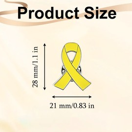 20 PCS Yellow Ribbon Pins - Alloy Ribbon Pin Charms Guardian Awareness Brooch Universal Peace Love Hope Pins for Unisex Decoration