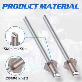 Jerbor 1 Pair Nos Dash Rosette Rivets Stainless Steel Fit for GM Ford Chrysler AMC VIN Door Tag with Storage Box