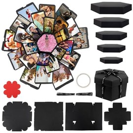 Black Explosion Box Photo Box Gift Boxes With Lids Exploding Gift Box Exploding Box Large Gift Box Mystery Box Surprise Gift Box