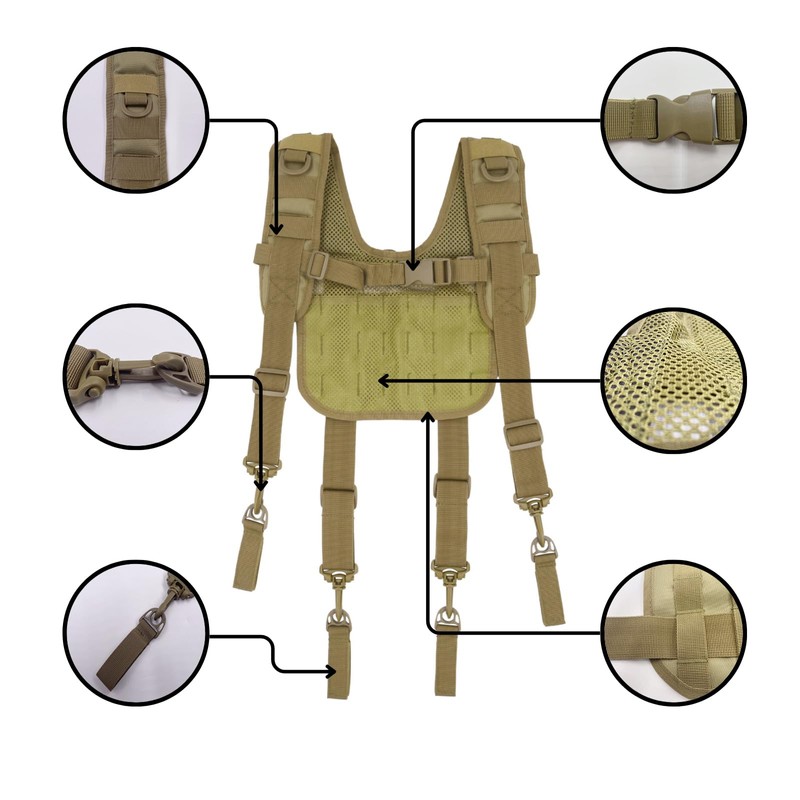 Dr.TOUGH Tactical Suspenders Tool Belt Suspenders Tactical Harness for Men