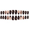 Press on Nails Medium Almond Fake Nails Brown French Tip