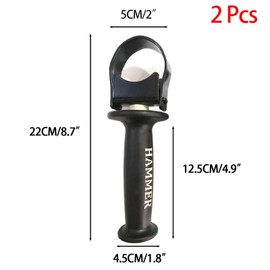2Pcs Adjustable Pickr Side Handle Rubber Coated Hammer Drill Front Side Grip for 0810 Electric Pick Hammer