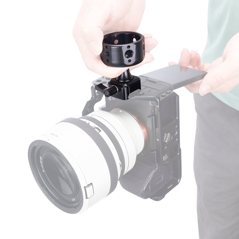 NICEYRIG Camera Handle Grip Wheel Chute Clamp Handgrip with 3/8"-16