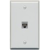 RiteAV Flat 1 Gang 1 Port Cat6 Ethernet Wall Plate - Flat [Gray/Gray]