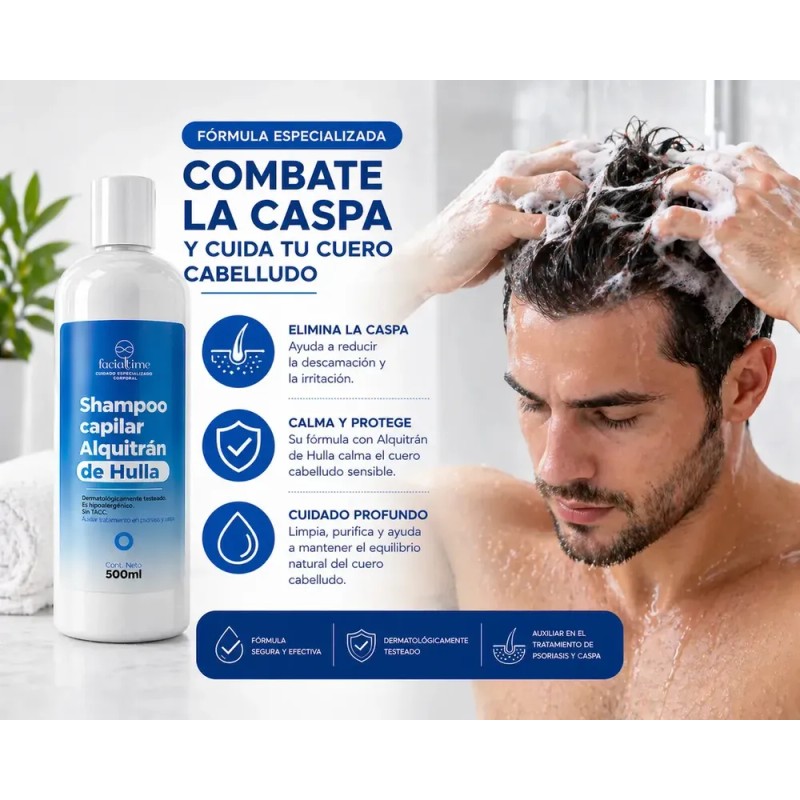 Shampoo Alquitran De La Hulla, Psoriasis Caspa, 3 500ml