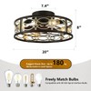 HUEOCZW 20" Caged Ceiling Fan with Light and Remote，bladeless Ceiling
